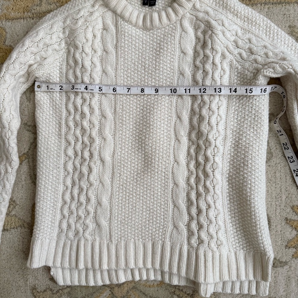 Theory Cream Cable Knit Sweater XS - Picture 5 of 6